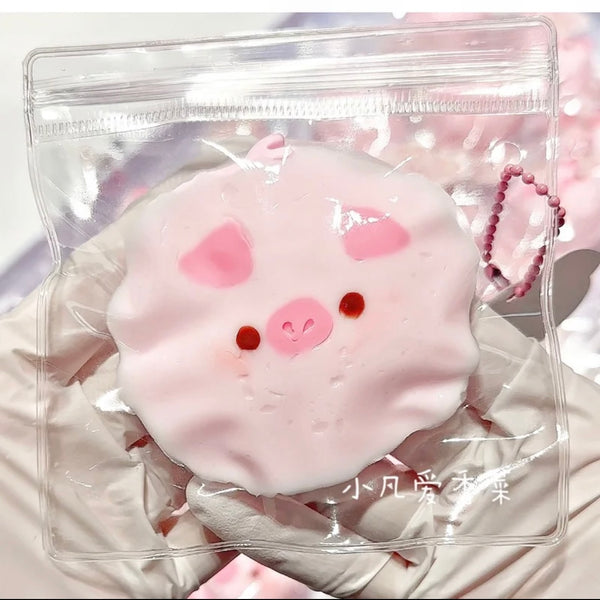 Lulusquishy- Handmade Silicone Cute pig steamed bun Stress Relief Squishy Toy