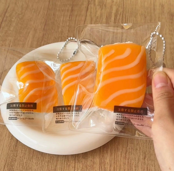 Lulusquishy- Handmade Silicone Salmon Sushi Squishy Toy